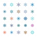 Mini Icon set Ã¢â¬â snowflake color icon vector illustration